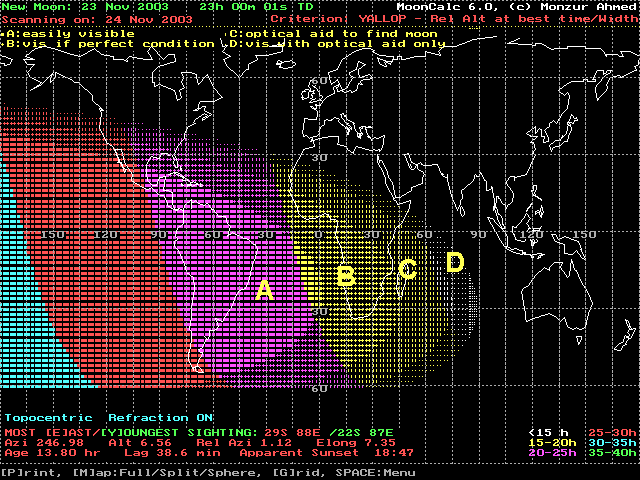 Sichtbarkeitszone Shawwâl 1424