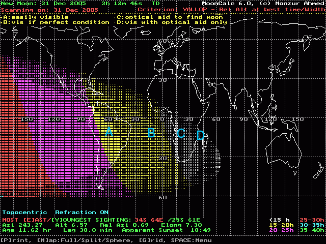 Sichtbarkeitszone Dhû l-hijja 1426